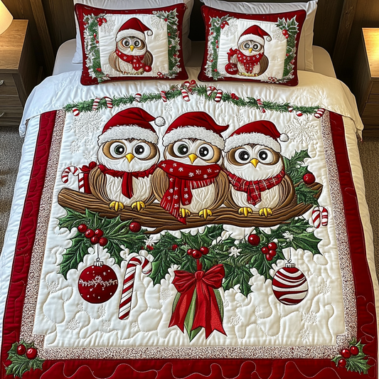 Owl Wonderland 3-Piece Quilted Bedding Set - Single (59" x 70")