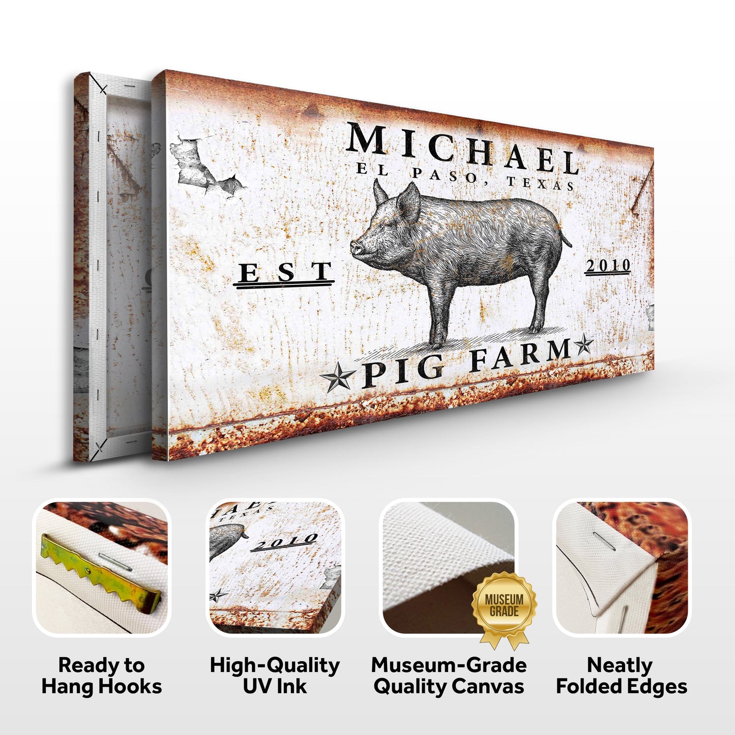 Pig Farm Sign - canvas