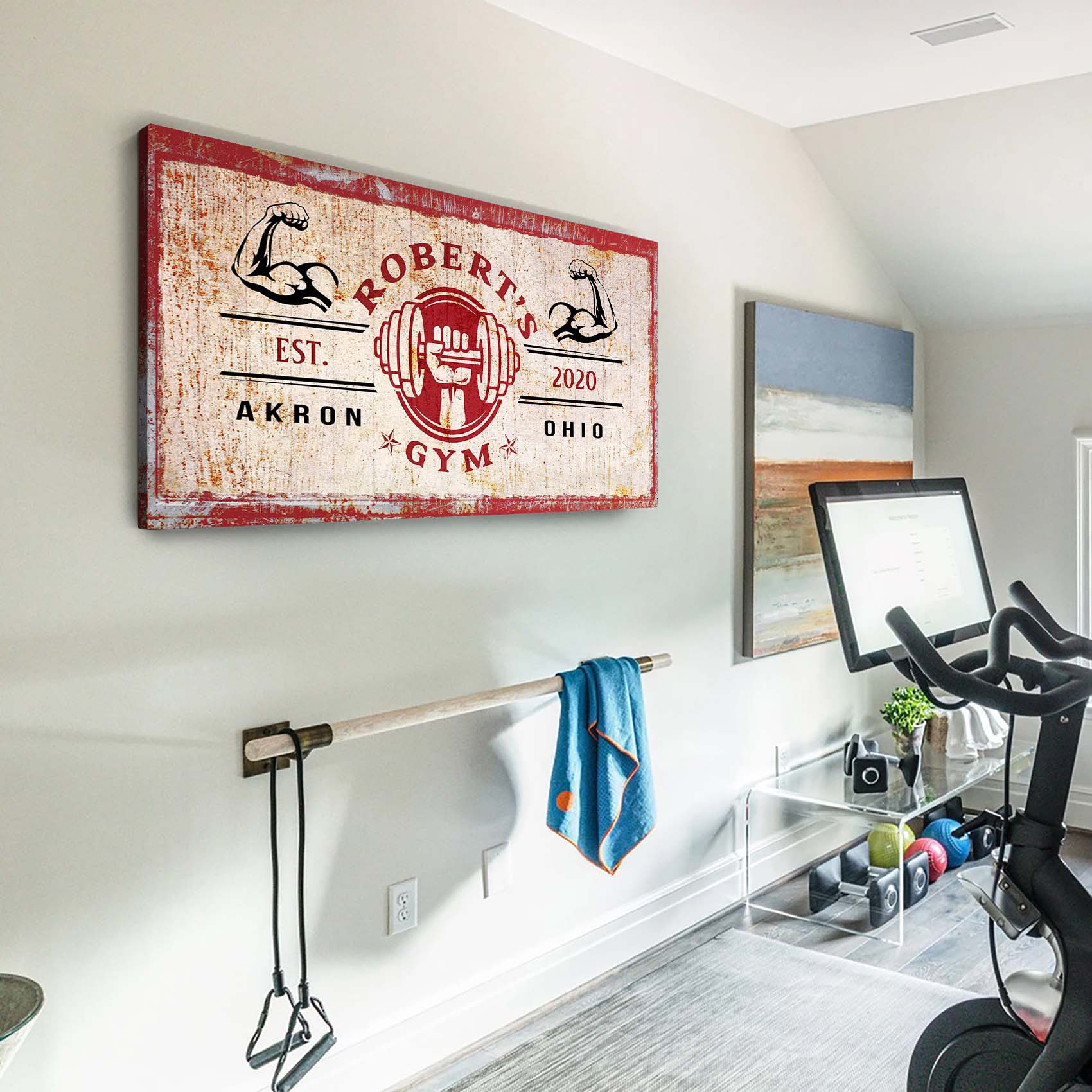 Gym Sign X - canvas