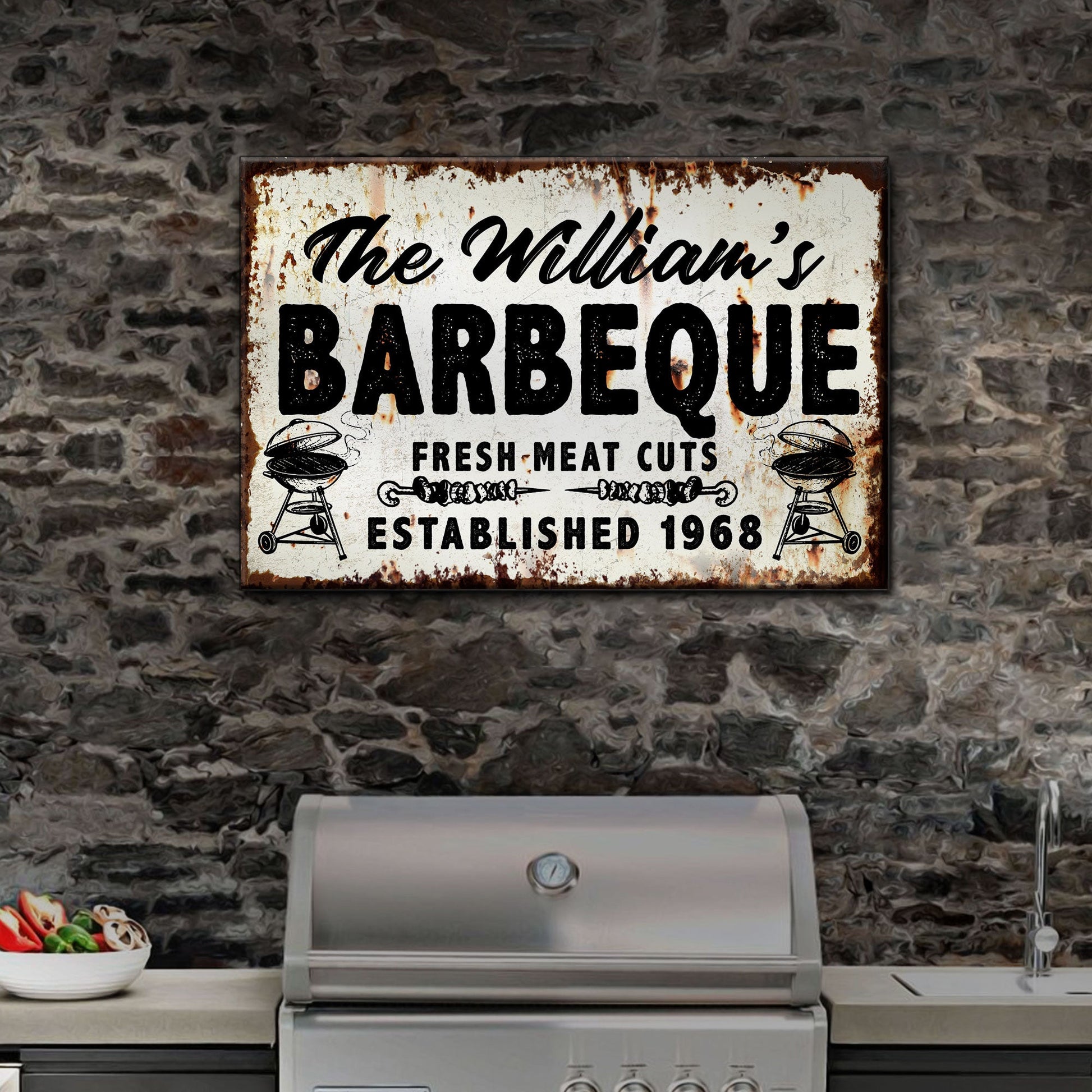 BBQ Sign IV - canvas
