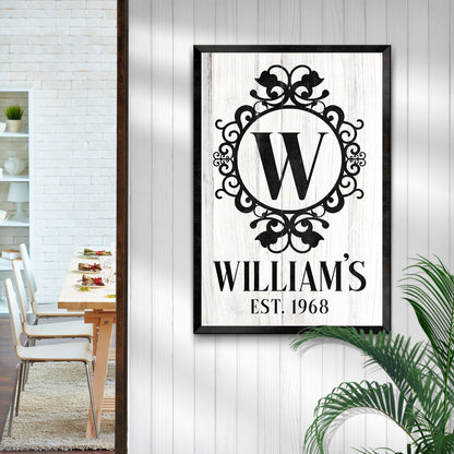 Monogram Sign - canvas