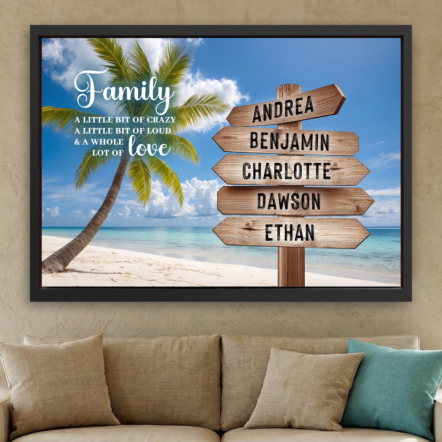 Family Whole Lot Of Love Tropical Ocean Wall Sign