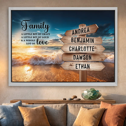Family Whole Lot Of Love Ocean Sunset Wall Sign