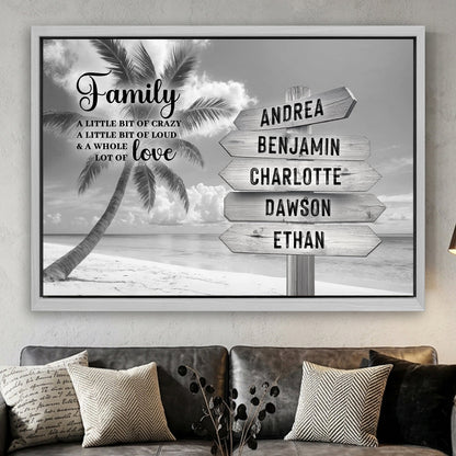 Family Whole Lot Of Love Grey Tropical Ocean Wall Sign