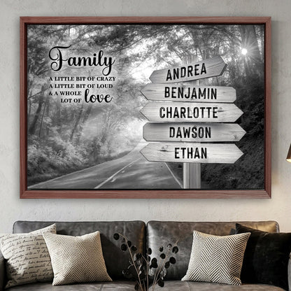 Family Whole Lot Of Love Grey Autumn Road Wall Sign