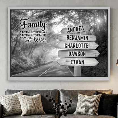 Family Whole Lot Of Love Grey Autumn Road Wall Sign