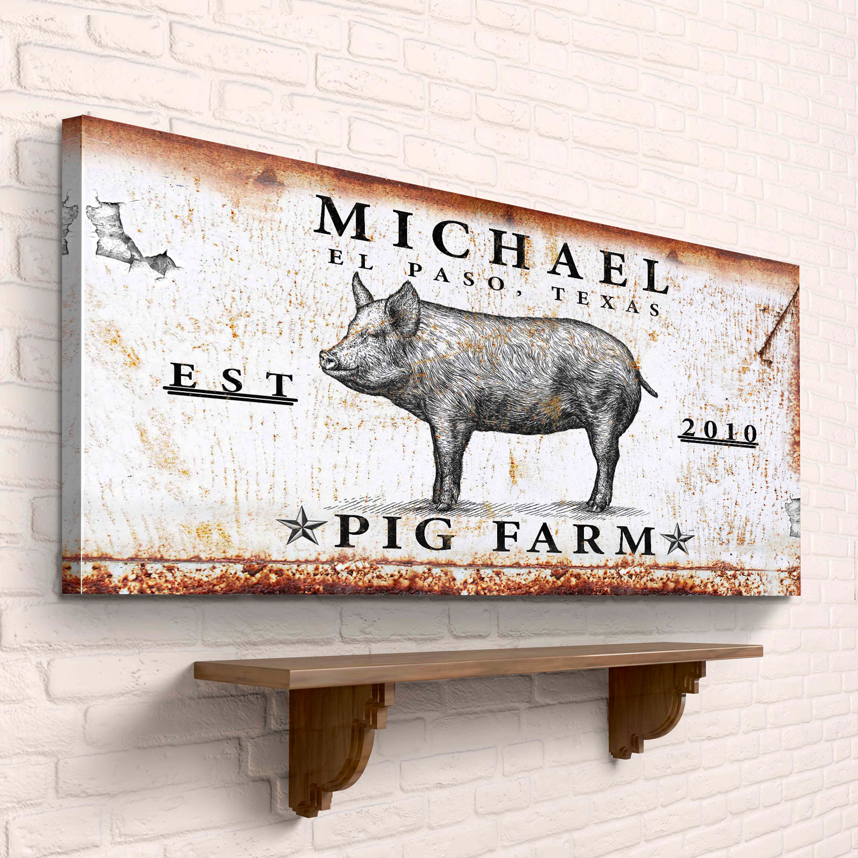 Pig Farm Sign - canvas