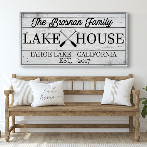 Family Lake House Paddle Sign I