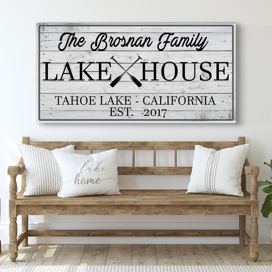 Family Lake House Paddle Sign I