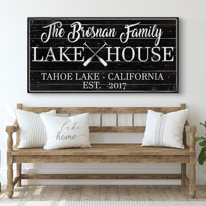 Family Lake House Paddle Sign I