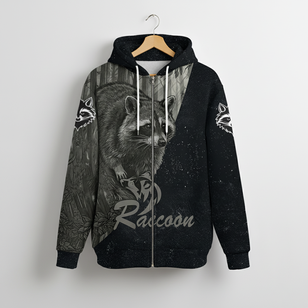 Grey Woods Raccoon - Elite Hunting All Over Print Shirt