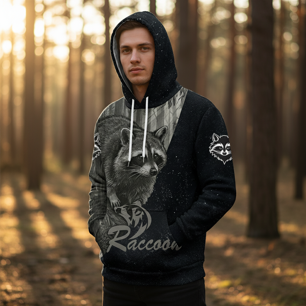Grey Woods Raccoon - Elite Hunting All Over Print Shirt