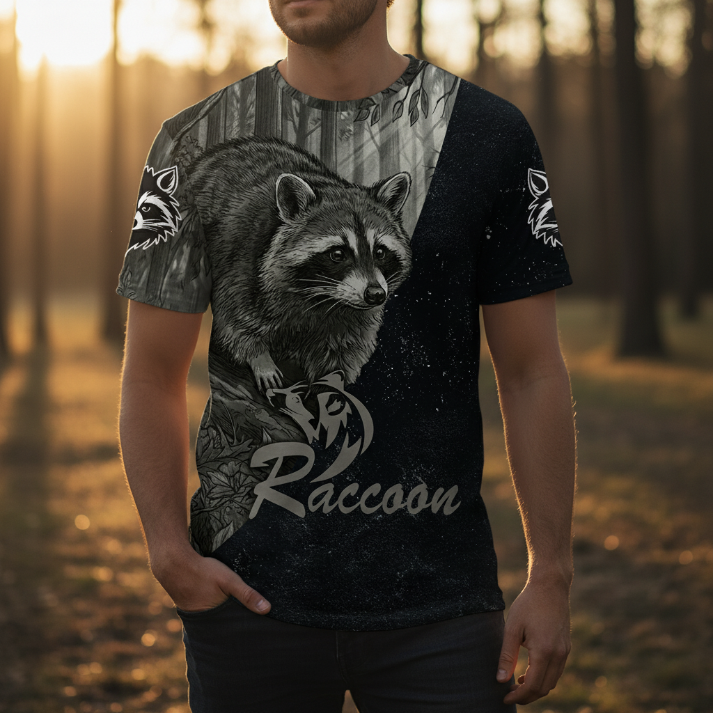 Grey Woods Raccoon - Elite Hunting All Over Print Shirt