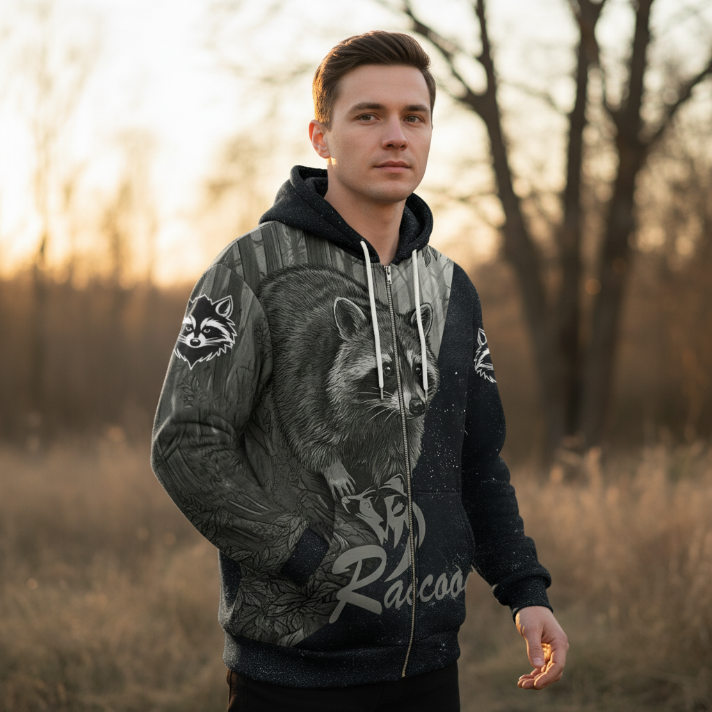 Grey Woods Raccoon - Elite Hunting All Over Print Shirt