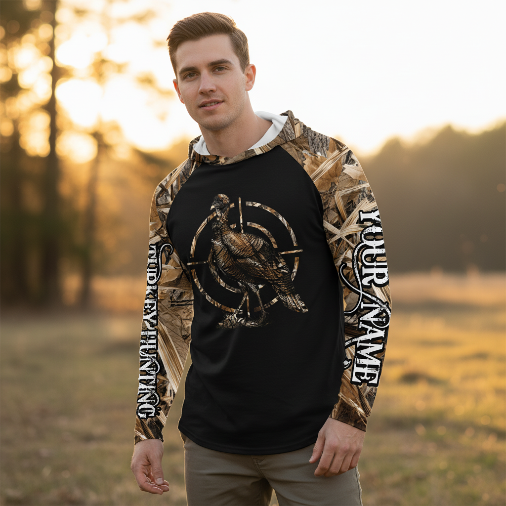 Custom Name Turkey Hunting Camo Grass All Over Print Shirt