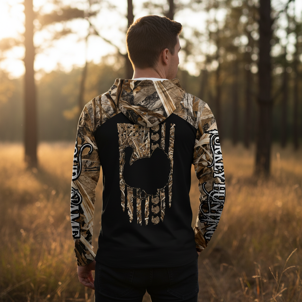 Custom Name Turkey Hunting Camo Grass All Over Print Shirt