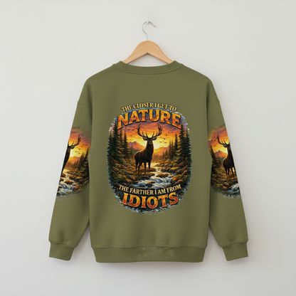 The Closer I Get To Nature The Farther I Am From Idiots All Over Print Shirt