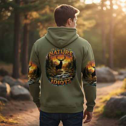 The Closer I Get To Nature The Farther I Am From Idiots All Over Print Shirt