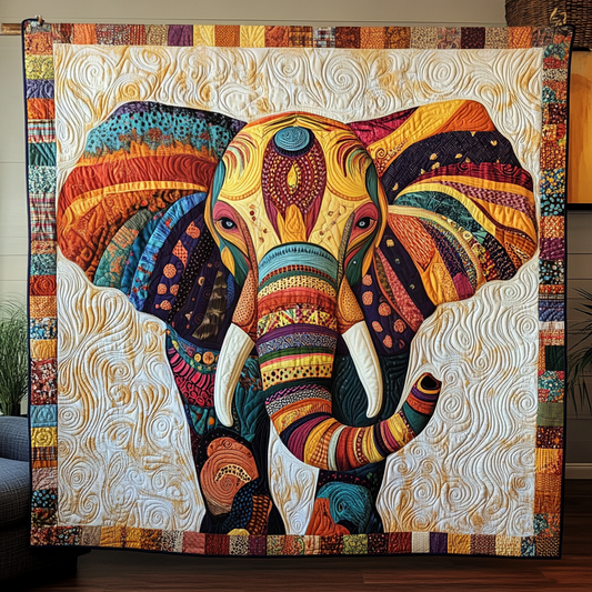 Pachyderm Parade Quilted Blanket - Throw (55" x 60")