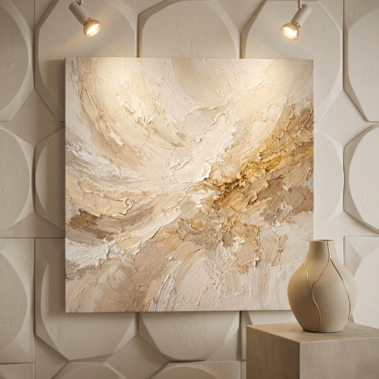 Warm Neutral Abstract — Palette Knife
