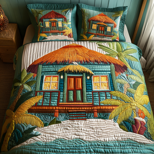 Palm Paradise 3-Piece Quilted Bedding Set - Single (59" x 70")