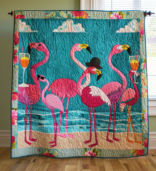 Party In Beach Quilted Blanket - Throw (55" x 60")