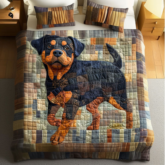 Patchwork Paws Quilt 3-Piece Quilted Bedding Set - Single (59" x 70")