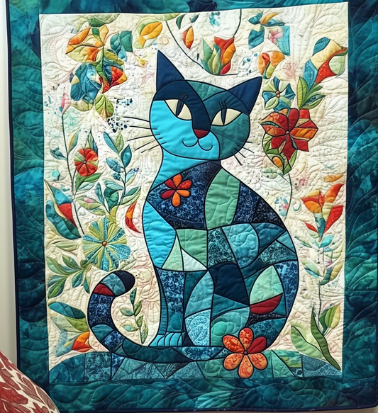 Patchwork Purrfection Quilted Blanket - Throw (55" x 60")