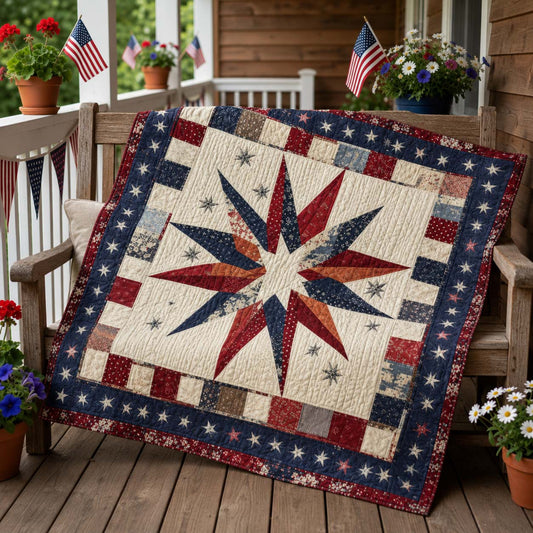 Patriotic Star Quilted Blanket - Baby (30" x 40") - Pack 1
