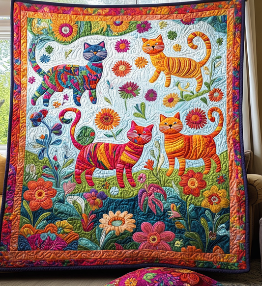 Paws And Petals Quilted Blanket - Throw (55" x 60")