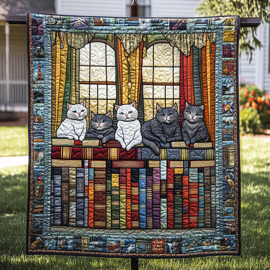 Paws and Pages Quilted Blanket - Throw (55" x 60")