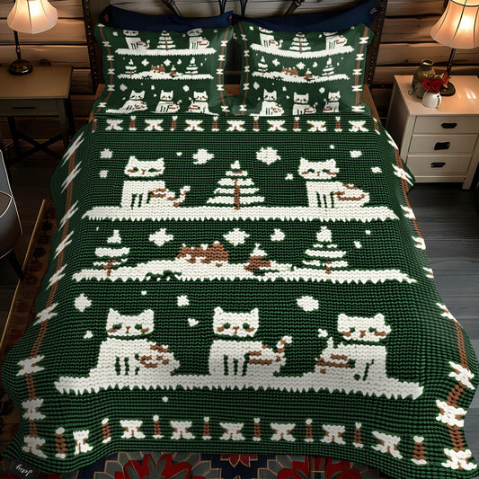 Paws and Pines 3-Piece Quilted Bedding Set - Single (59" x 70")