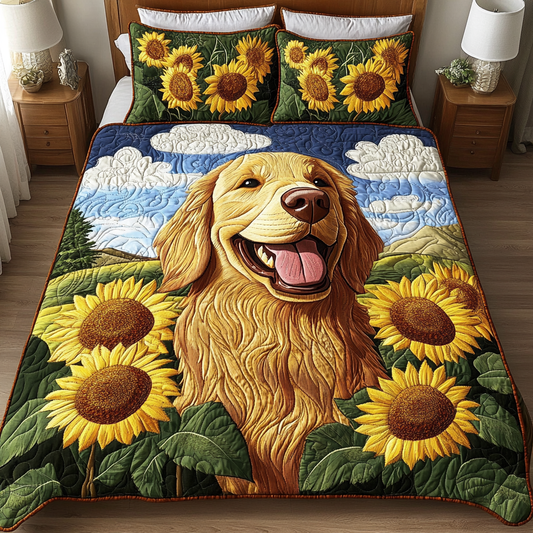 Paws of Joy 3-Piece Quilted Bedding Set - Single (59" x 70")