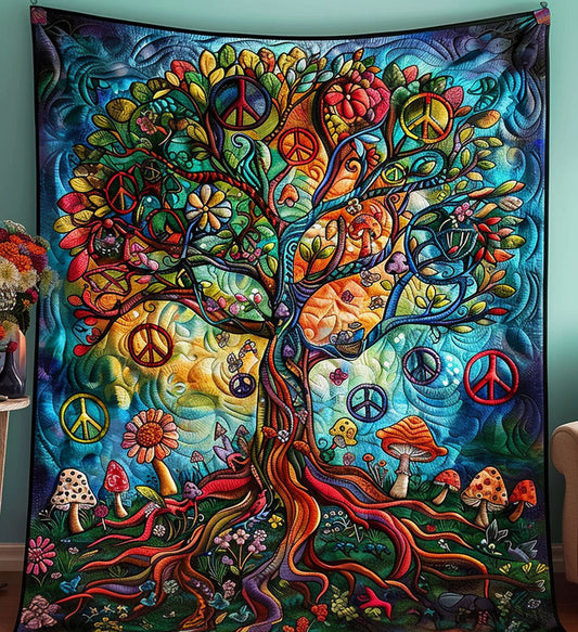 Peace Of Life Quilted Blanket - Throw (55" x 60")