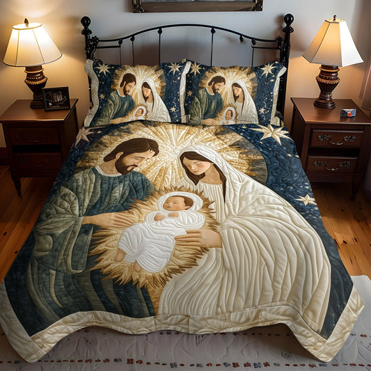 Peaceful Blessings 3-Piece Quilted Bedding Set - Single (59" x 70")