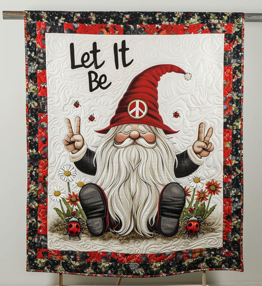 Peaceful Gnome Retreat Quilted Blanket - Throw (55" x 60")