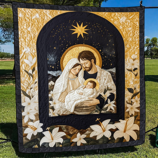 Peaceful Nativity Quilted Blanket - Throw (55" x 60")