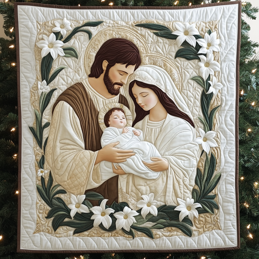 Peaceful Nativity Quilted Blanket - Throw (55" x 60")