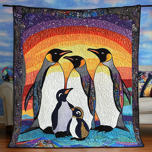 Penguin Family Quilted Blanket - Throw (55" x 60")