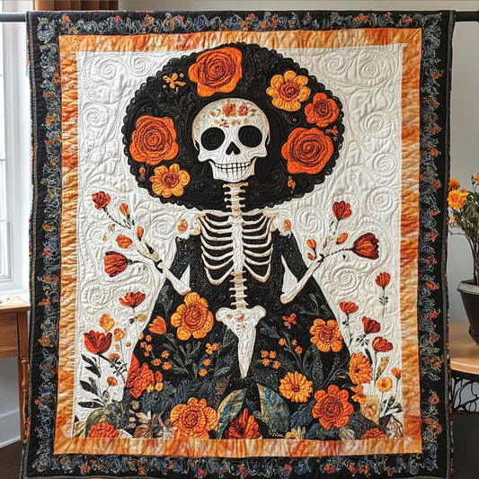 Petal Embrace Quilted Blanket - Throw (55" x 60")