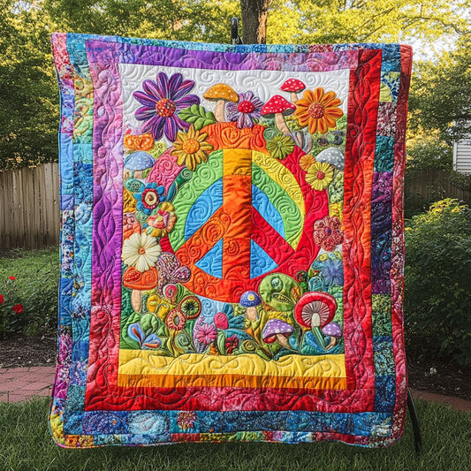 Petals of Peace Quilted Blanket - Throw (55" x 60")