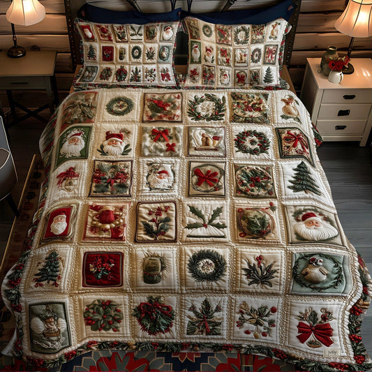 Pine Charm 3-Piece Quilted Bedding Set - Single (59" x 70")