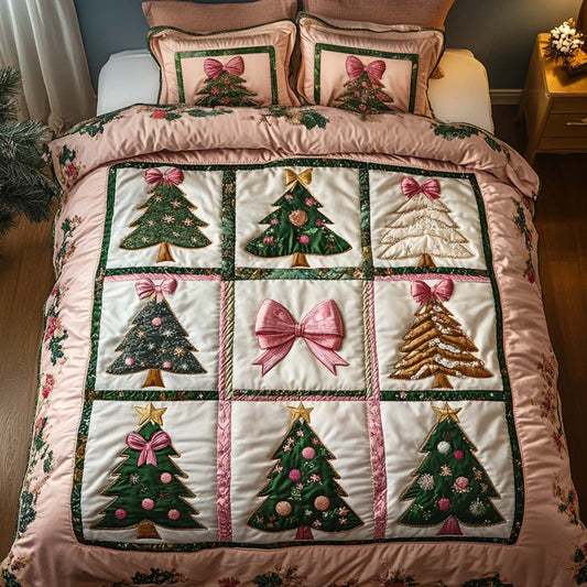 Pink Elegance 3-Piece Quilted Bedding Set - Single (59" x 70")