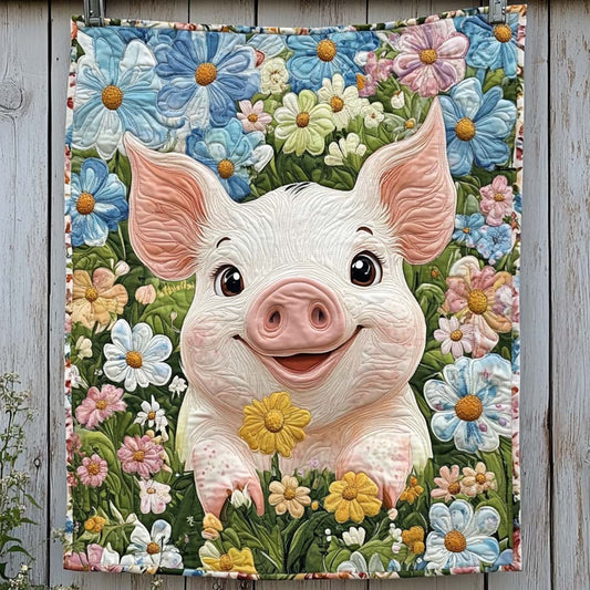 Pink Parade Quilted Blanket - Throw (55" x 60")