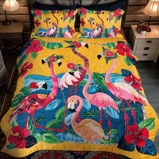 Pink Serenity 3-Piece Quilted Bedding Set - Single (59" x 70")