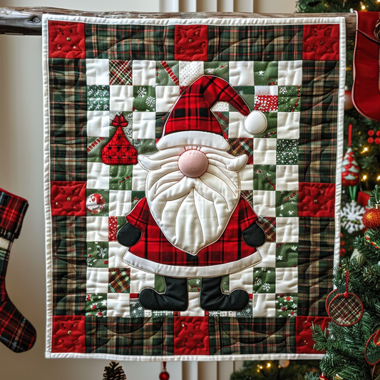 Plaid Santa Quilted Blanket - Throw (55" x 60")