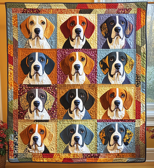 Playful Beagles Quilted Blanket - Throw (55" x 60")