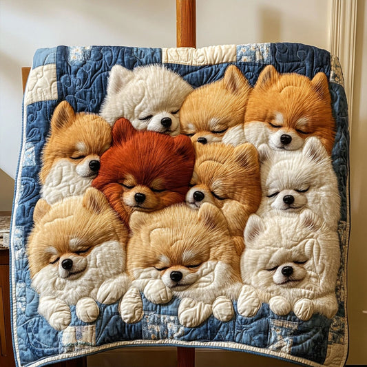 Pomeranian Fluff Quilted Blanket - Throw (55" x 60")