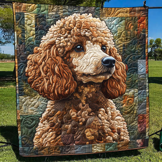 Poodle Parade Quilted Blanket - Throw (55" x 60")
