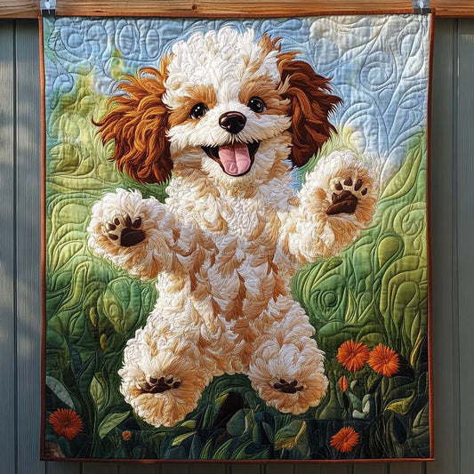 Poodle Parade Quilted Blanket - Throw (55" x 60")